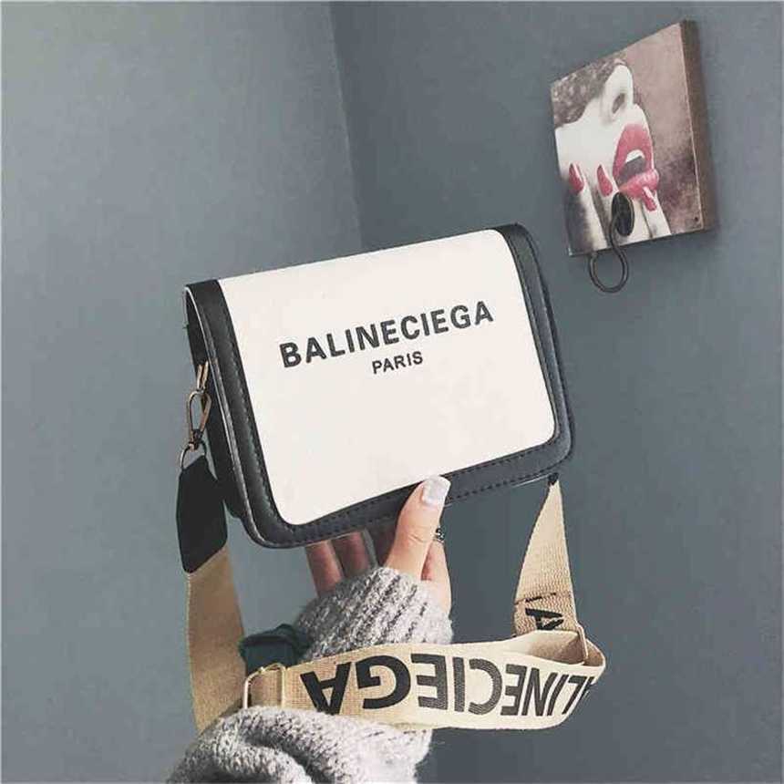 

24% OFF Handbag High quality 2023 new bag Small women's wide shoulder belt color contrast letter small square Korean summer chic Shoulder Messenger, White