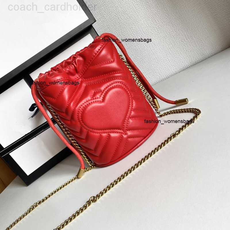 

GGity 5A Top Quality Designers Shoulder Crossbody Bucket Bag Fashion Marmont Love Heart Wave Pattern Satchel Chain 575163 Handbag Cross Body Lady Leather, Red 575163