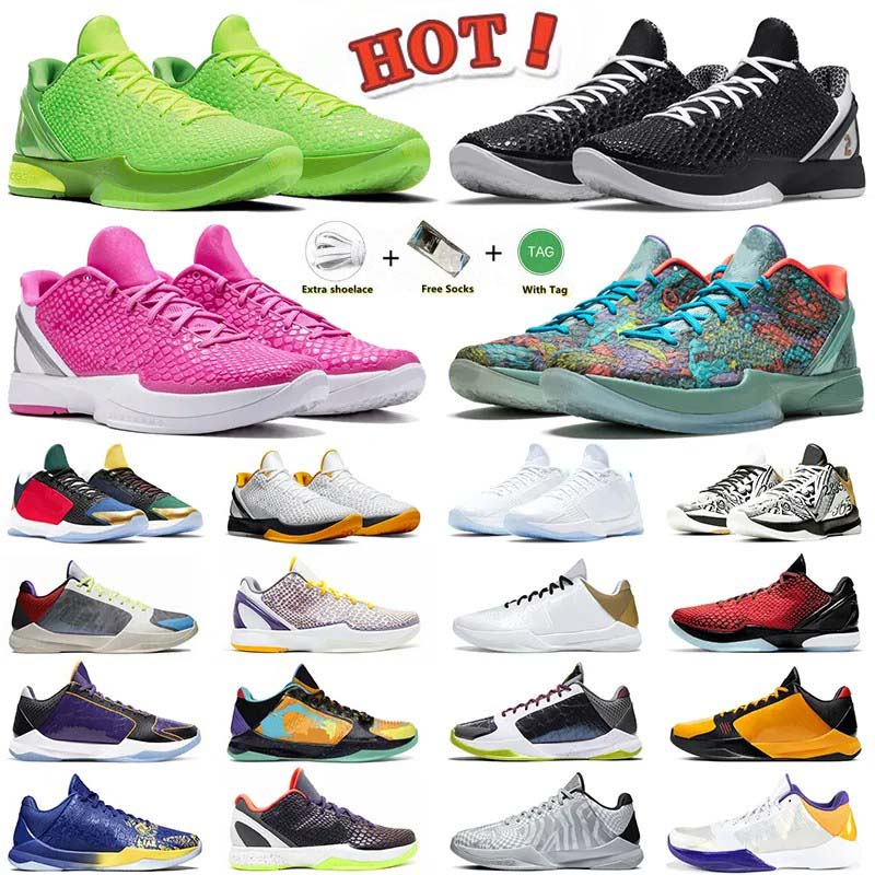 

Mamba 6 Protro Grinch Basketball Shoes Men Mambacita Bruce Lee Big Stage Chaos 5 Rings Metallic Gold Mens Trainers Sports Outdoor sneakers