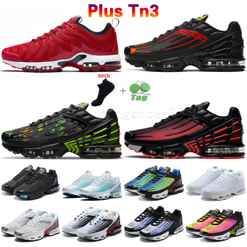 

WITH BOX designer 2023 TN Plus 3 Women Mens Running Shoes Tuned III Grey White OG Black Light Bone Laser Blue Green Aqua Rainbow Red Trainers Tn3 Runners Sports Sneaker 3, Without box+socks