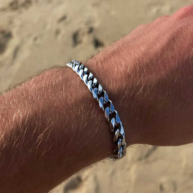 Link Chain Men's Bracelet Homme Stainless Steel Cuban Link Chains Bracelets For Men Chain On Hand Accessories 3/5/7MM Jewelry G230208-image-840364355