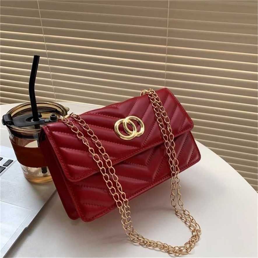 

28% OFF Handbag High quality 2023 new bag Spring and summer boutique checkered chain square simple advanced feeling small fresh women's, Red7