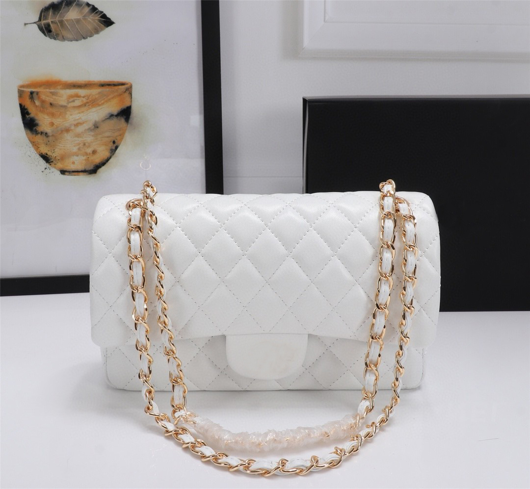 

classic designer CC bags Crossbody bag flap shoulder bag leather fashion purse of gold and silver chain Matelasse chain sheepskin inclined shoulder bags, Color 13