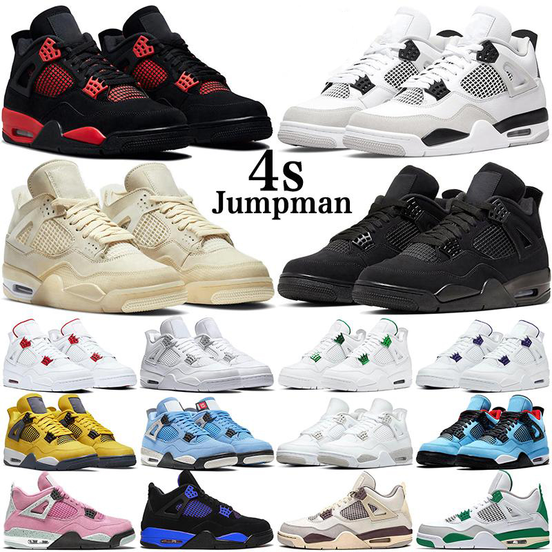 

sports shoes jumpman 4 Basketball Shoes Military Black 4s Cat Black Red Thunder University Blue Infrared Royalty Cactus Jack outdoor sneakers, 39