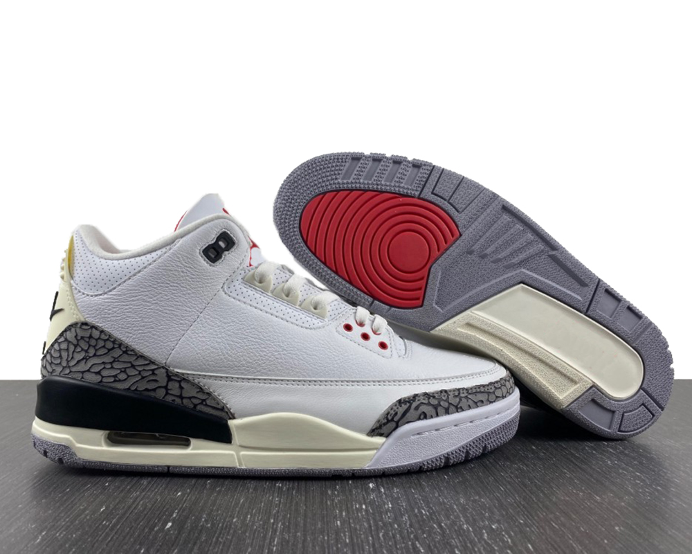 

Jumpman 3 OG White Cement Reimagined Basketball Shoes 3s Summit White/Fire Red-Cement Grey outdoor running trainers sports Sneakers Ship, #1