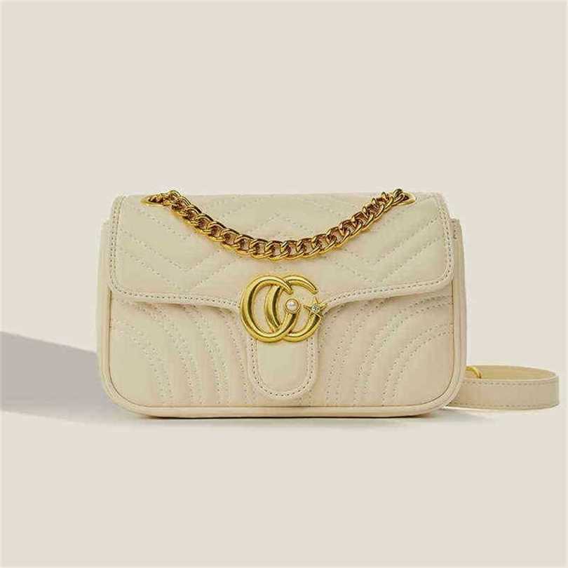 

36% OFF Handbag High quality 2023 new bag This year's popular women leather women's Lingge chain Shoulder Messenger armpit, White5