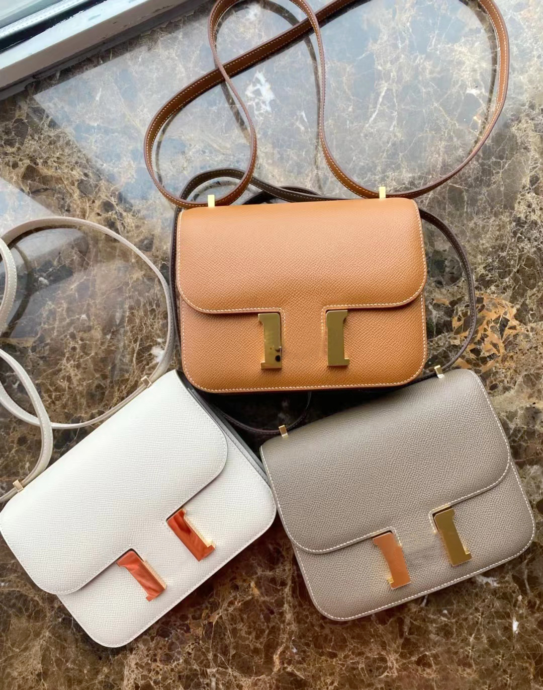 

famous Luxury Designer Coin Purse credit card Card Holders Cleo Crossbody Women's mens envelope hermee Constances Kangkang Fashion Metal H buckle handbag Key wallet, Brown