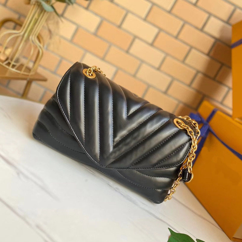 

Women Designer NEW WAVE CHAIN Shoulder Bags Handbags Bag real leather m58552, White