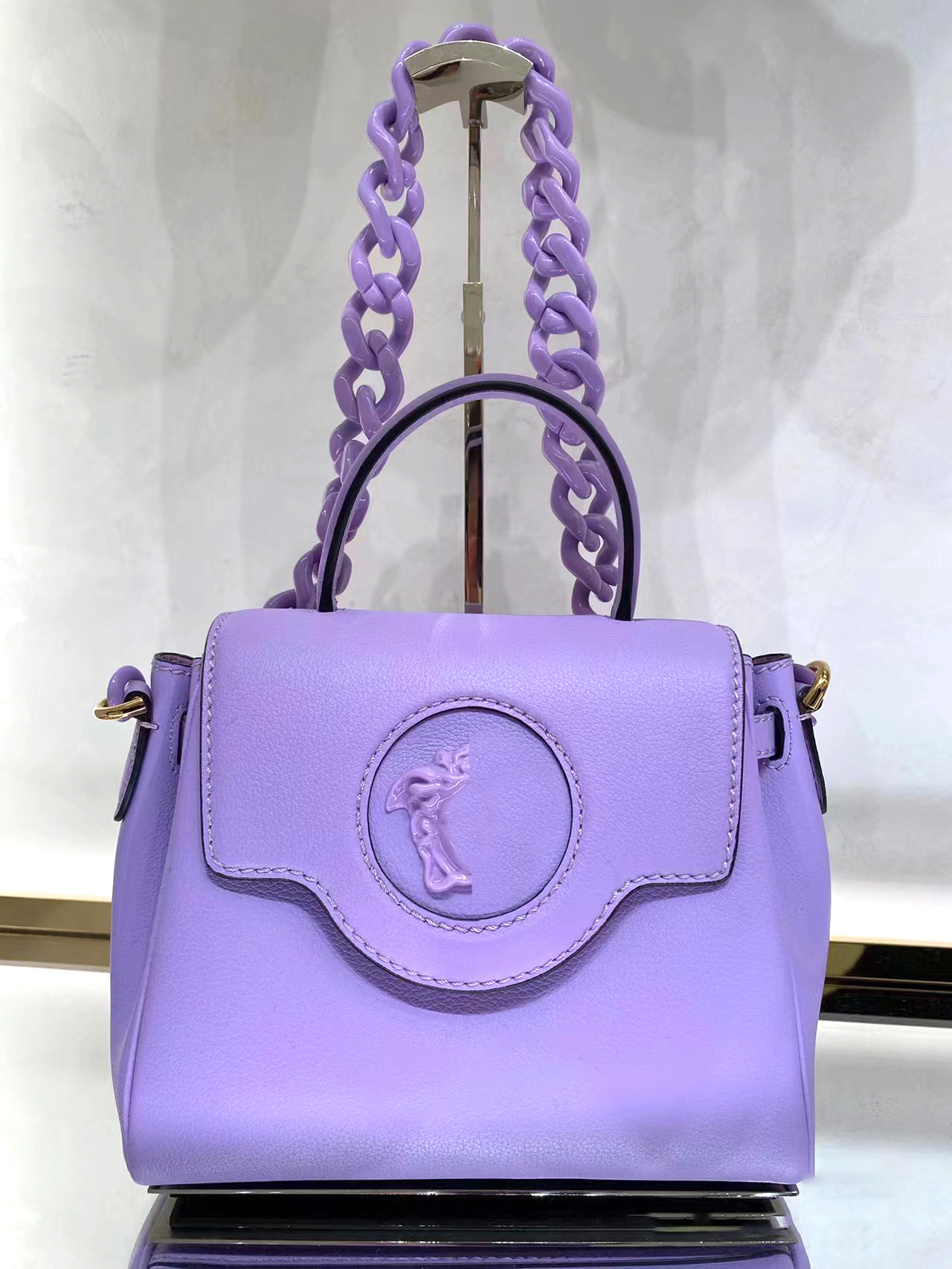 

famous Luxury Designer CrossBody Bags clutch tote Bag top handle lady Genuine Leather La Medusa hangbag men womens wallet shoulder strap purse messenger travel Flap, Purple