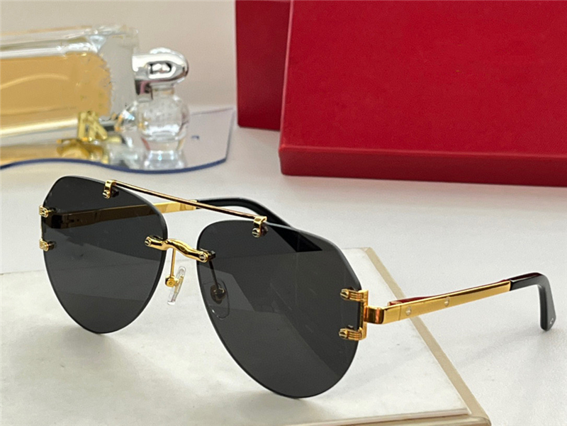 

Funky Sunglasses For Men and Women Summer 8159 Style Anti-Ultraviolet Retro Plate Metal Oval Frameless Retro Eyewear With Box
