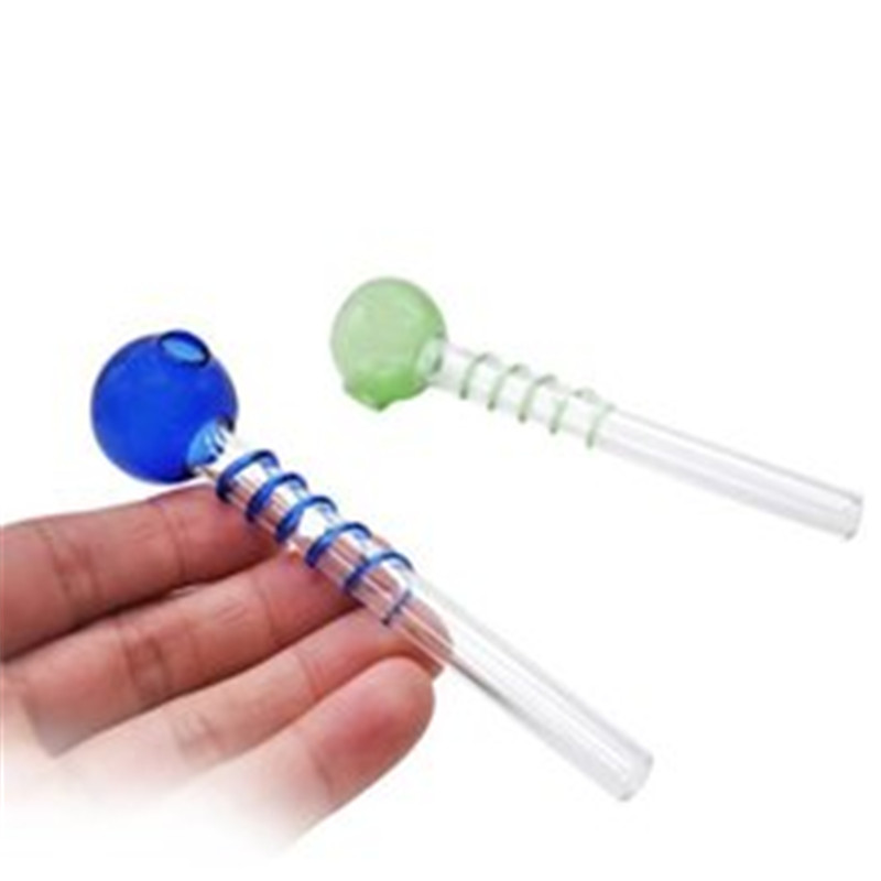 

12cm long glass oil burner, pipe glass pipe, various colors.