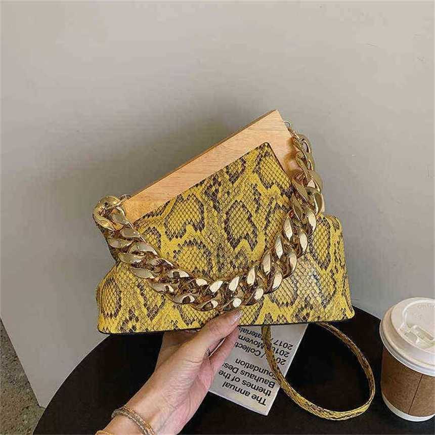 

24% OFF Handbag High quality 2023 new bag women's niche acrylic portable triangle wood clip snake, White6