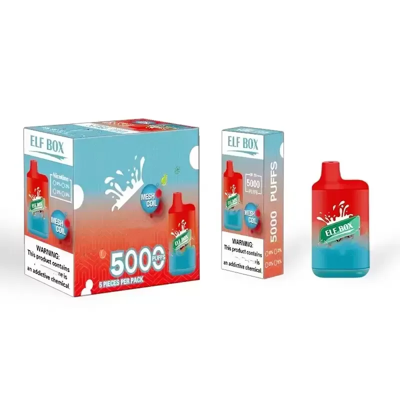 

Original Elf Box BC5000 Disposable Electronic Cigarette 5000 Suction Vape Pen 12ml Ink Cartridge Capacity 650mAh Rechargeable Battery Genuine Bar Vapes