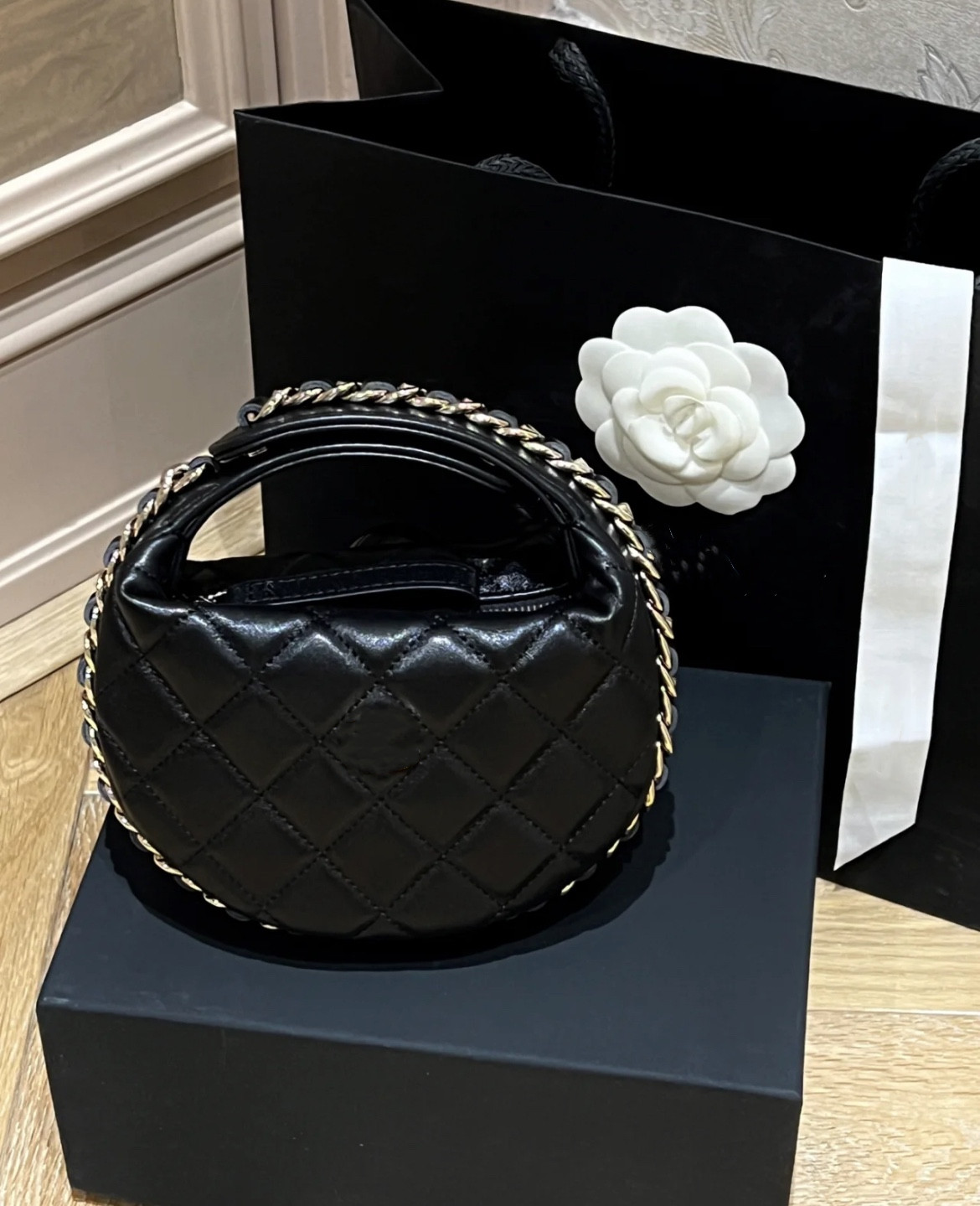 

Luxury Designers Handbag coco Tote Shoulder Clutch Bags Shopping Bag genuine leather top handle shopper purse wallet pouch lambskin quilted mini tote 19x16cm, Box