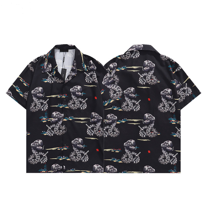 

23 Designer Shirt Mens Button Up Shirts print bowling shirt Hawaii Floral Casual Shirts Men Slim Fit Short Sleeve Dress Hawaiian t-shirt, As picture show