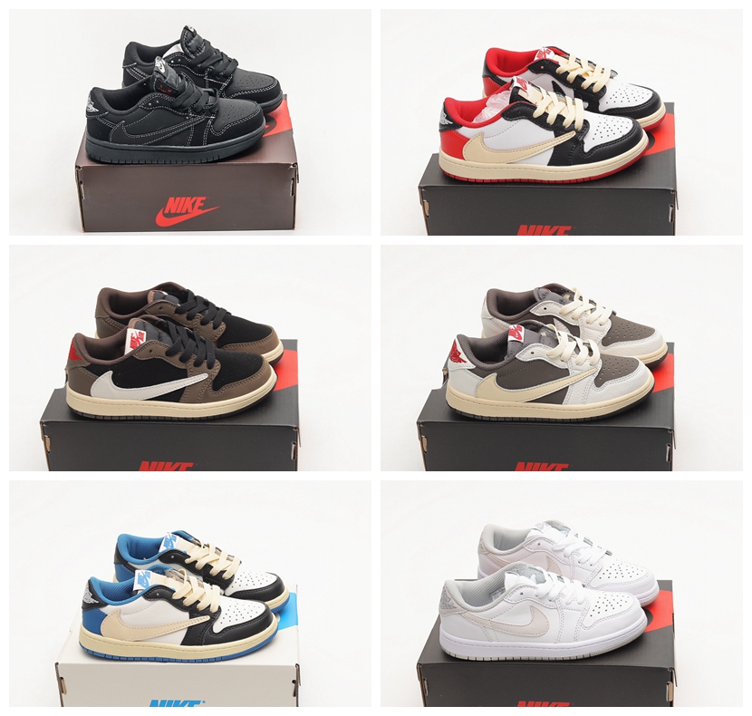 58color mag jordan 1 low nouvelle arrivée Enfants Chaussures bébé Chaussures de course Haute qualité Taille 25-35