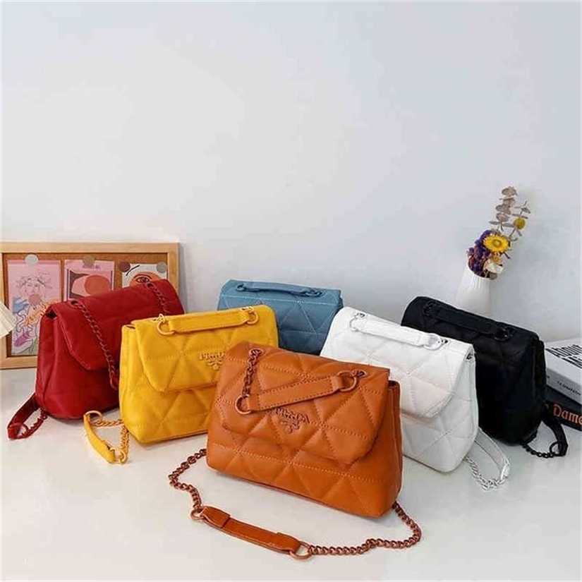 

10% OFF Handbag High quality 2023 new bag trend chain soft Lingge double compartment, White12