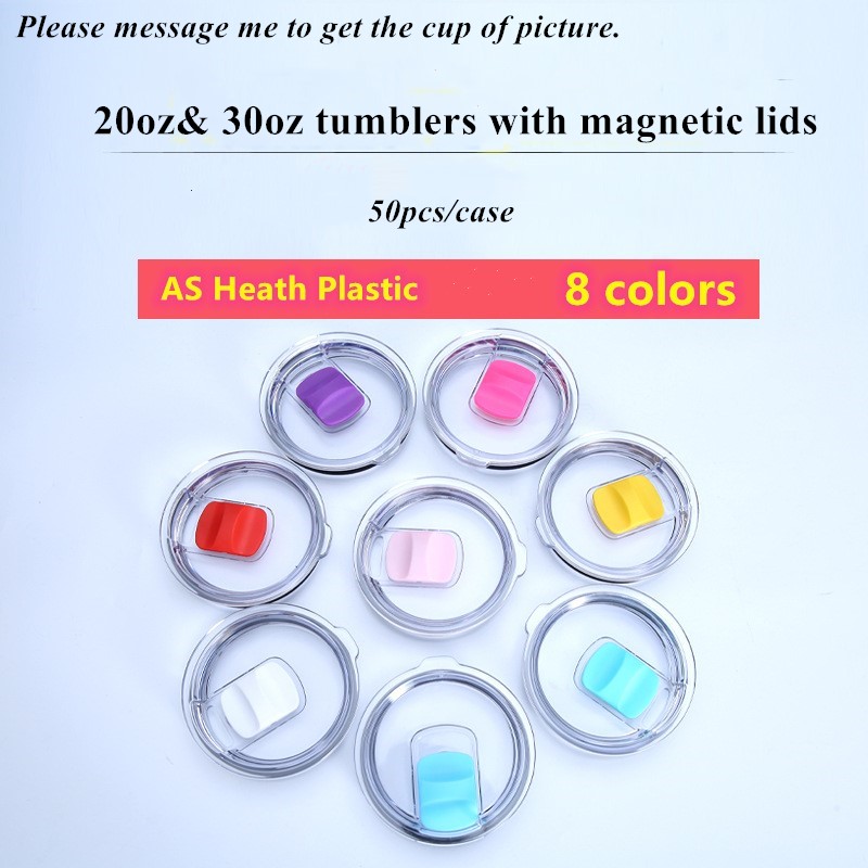 

20oz 30oz Stainless steel Tumblers With Magnetic Lids Power Coated Water Bottles Vacuum insulation Car Coffee cups Beer Mugs A0070, Multi-color