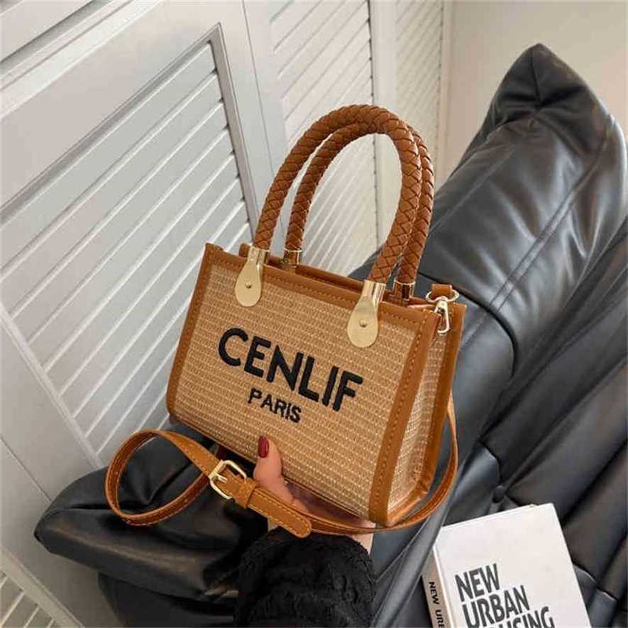 

28% OFF Handbag High quality 2023 new bag Women's Hot Straw woven Women Large Woven, Black6