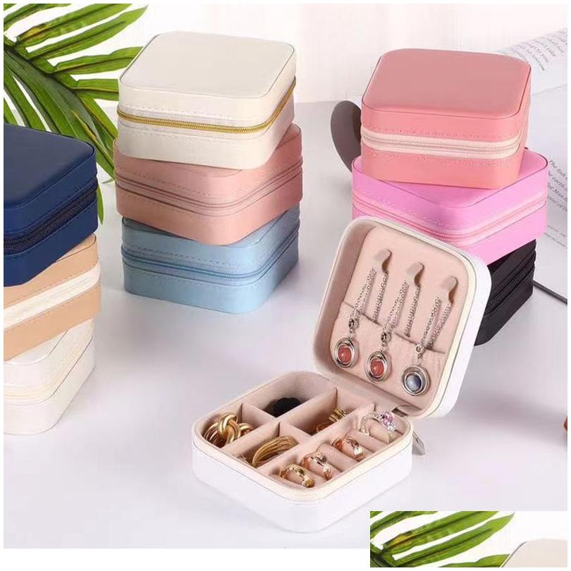 

Jewelry Boxes 2022 Organizer Display Travel Pujewelry Case Portable Box Storage Earring Holder Gift Drop Delivery Smtdw Packaging Dh30G