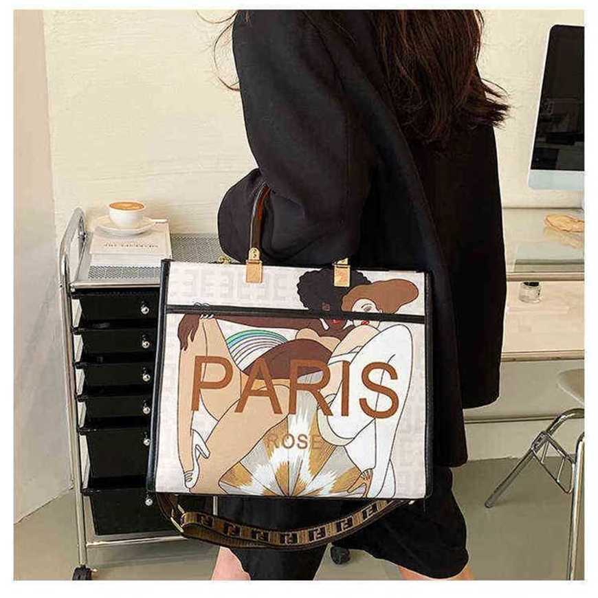 

26% OFF Handbag High quality 2023 new bag women's hand large Shoulder Messenger graffiti color painting printing, Section one