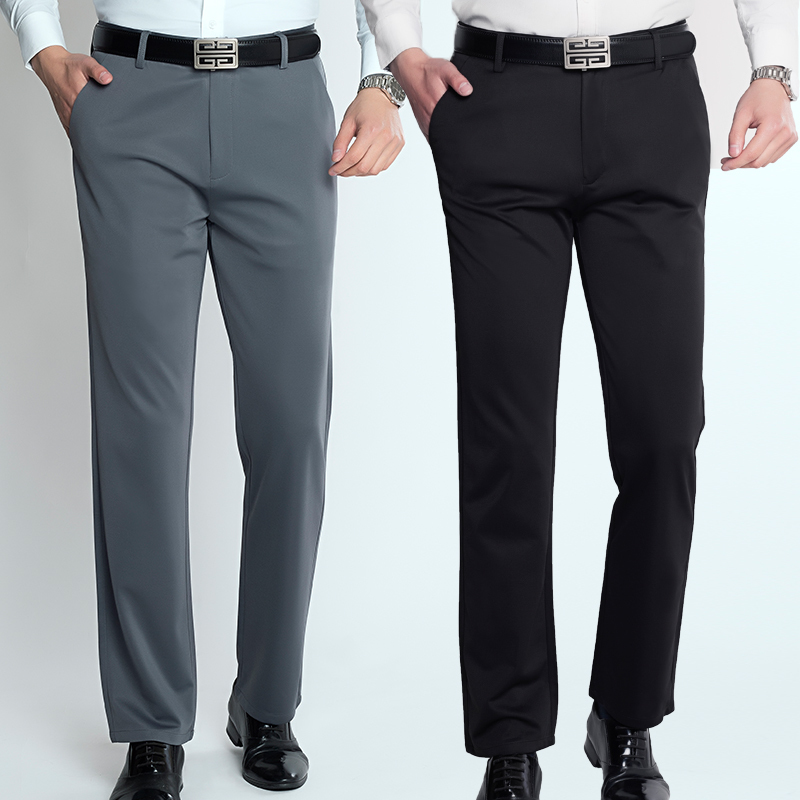 Mens Pants Summer Thin Ice Silk Four Side Elastic Casual Dads trousers Loose Middleaged And Elderly 230209