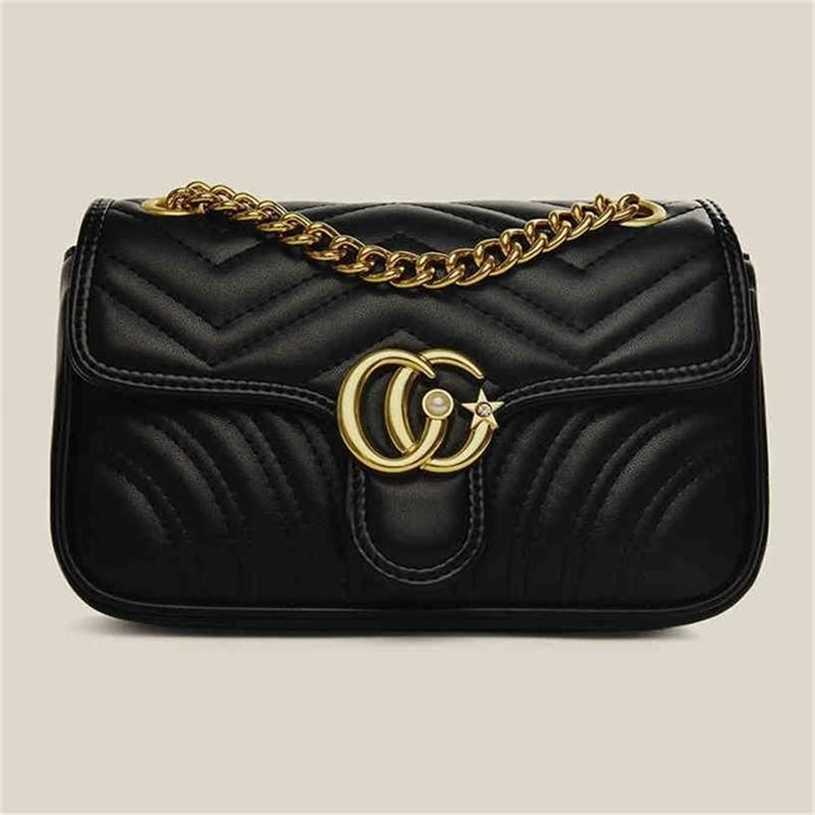 

12% OFF Handbag High quality 2023 new bag trend small square Korean chain Lingge, Black4