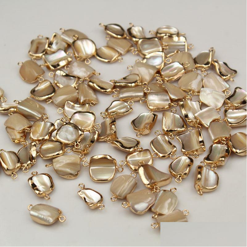 

Charms Natural Pearl Shell Double Hanging Accessories Ered Baroque Shaped Beads Diy Earrings Bracelet D Dhdgn