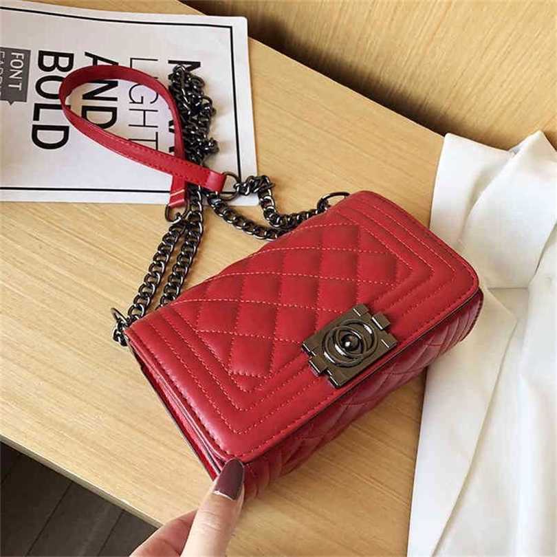 

36% OFF Handbag High quality 2023 new bag trend simple diagonal cross red texture small square, White8