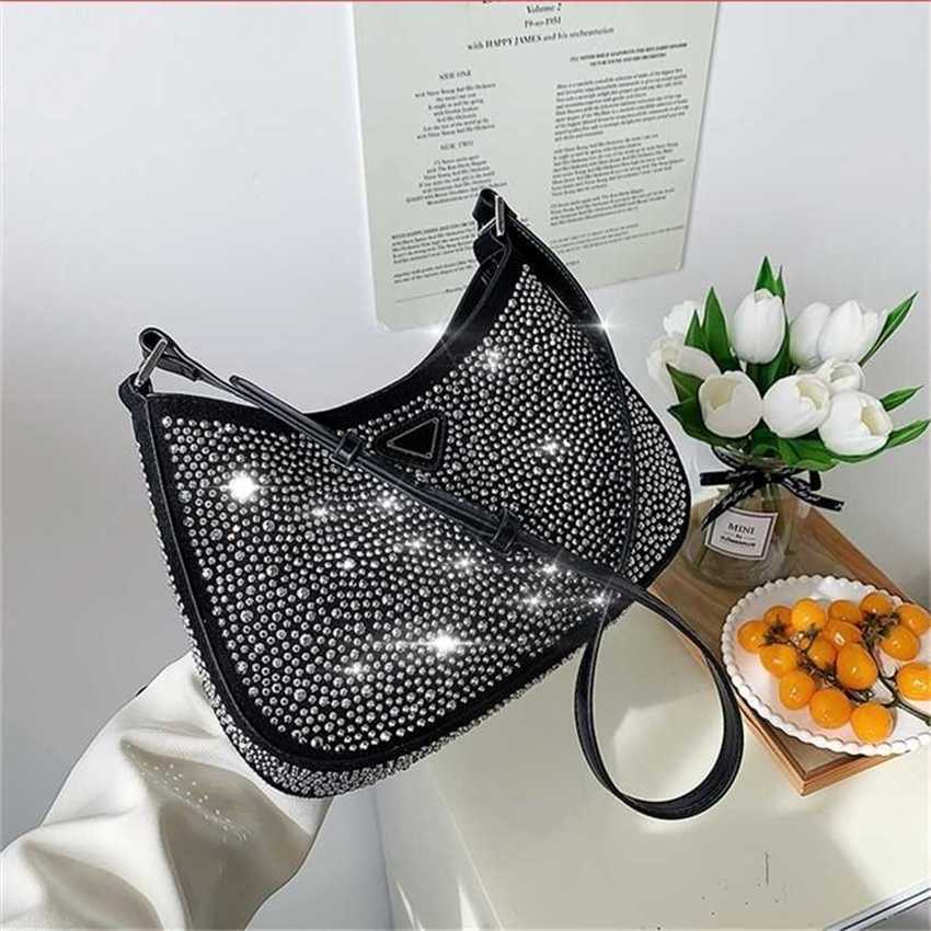 

22% OFF Handbag High quality 2023 new bag spring and summer armpit full of with diamonds shoulder women's zipper, White5