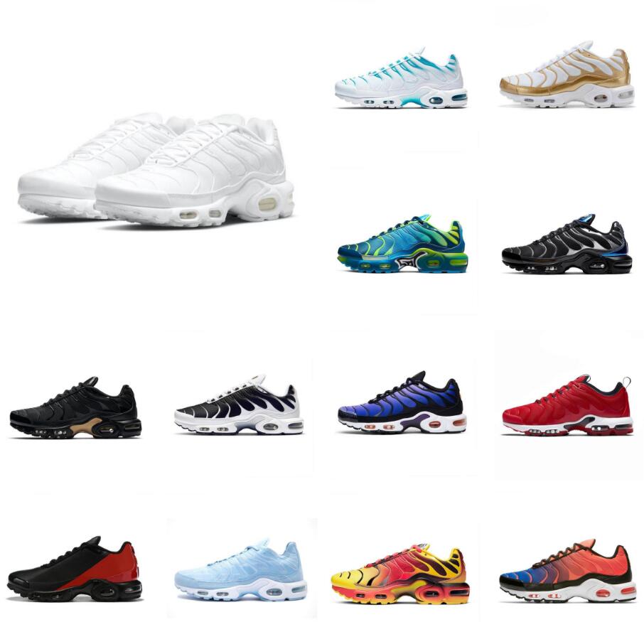 

Runner Sports 2023S/S Tn Plus Mens Sneakers Shoes Triple Black White Sunset Orange Gradients Lemon Lime Red Royal Blue Metallic Gold Fresh Breathable Trainers, 25