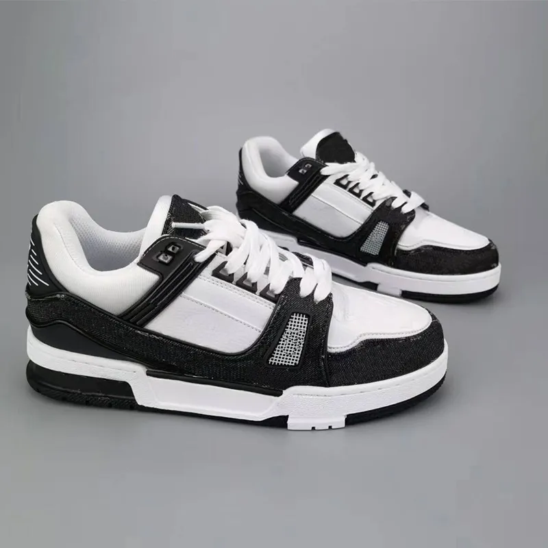 Designer Top Casual Shoes Logo Embossed Trainer Sports Shoes Printed Rubber Sole Triple Color Denim Low Top Men Women Lacing Couple Board Shoes S-image-840399095
