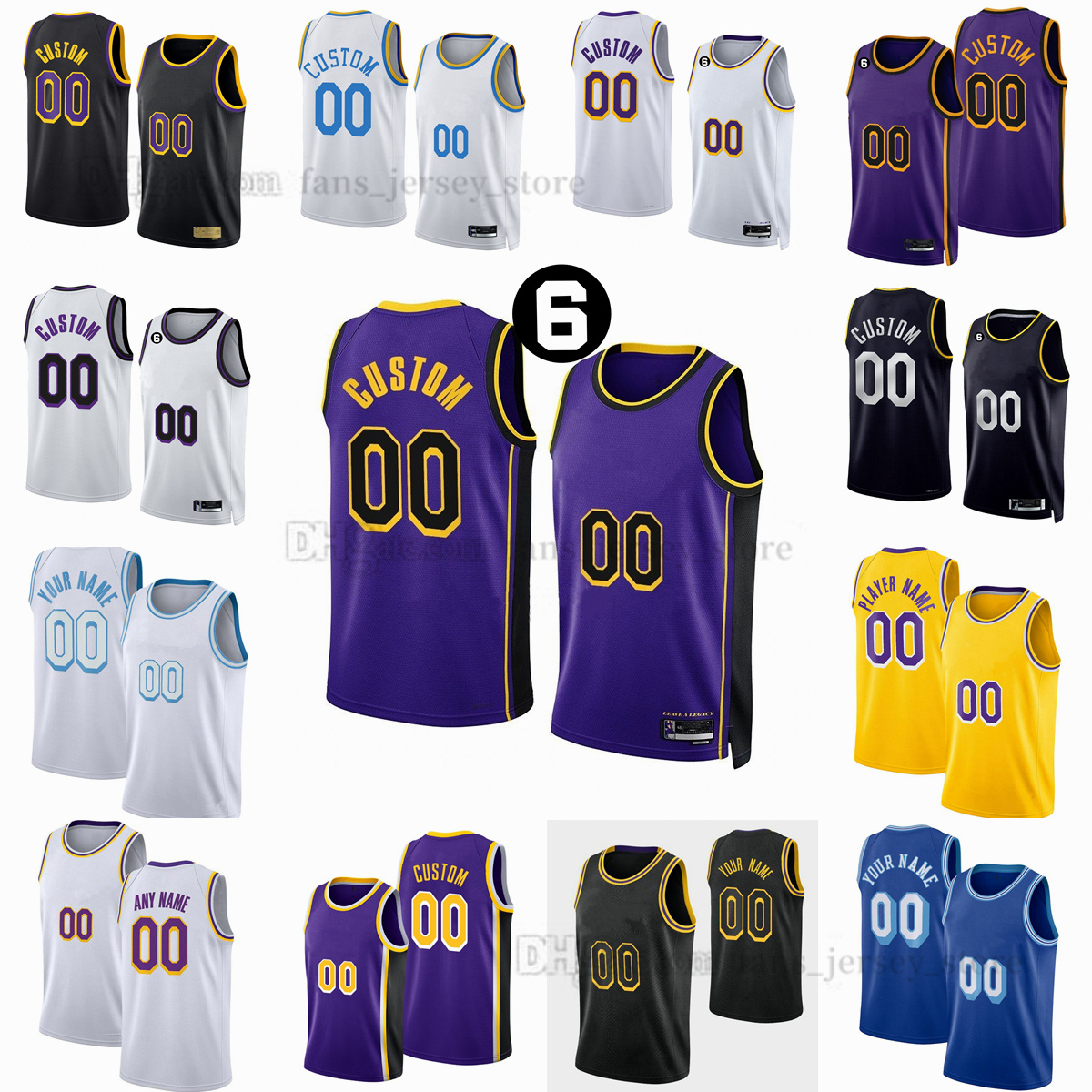 

Custom Printed 2022-23 New Basketball Jerseys 6 James 3 Anthony D'Angelo Davis Russell 21 Patrick Malik Beverley Beasley 28 Rui Hachimura 7 Troy Brown 15 Austin Reaves r