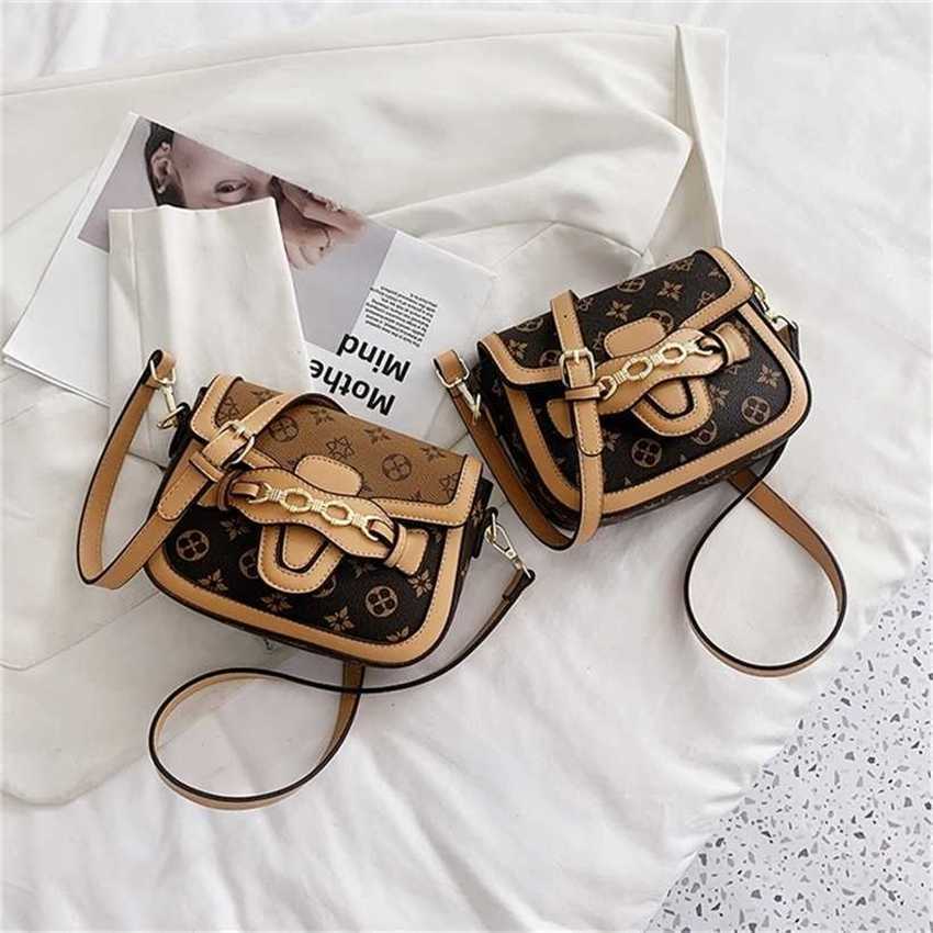 

22% OFF Handbag High quality 2023 new bag women's can be and mixed batches saddle red contrast broadband square zero wallet, Brown4