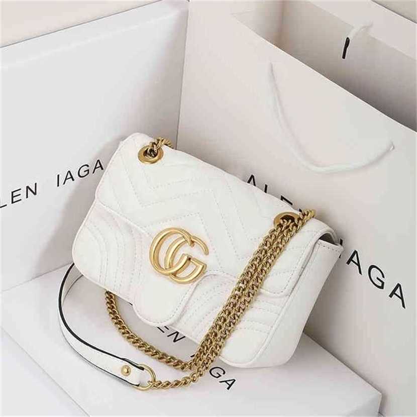 

30% OFF Handbag High quality 2023 new bag trend female style Hongling lattice texture chain, White6