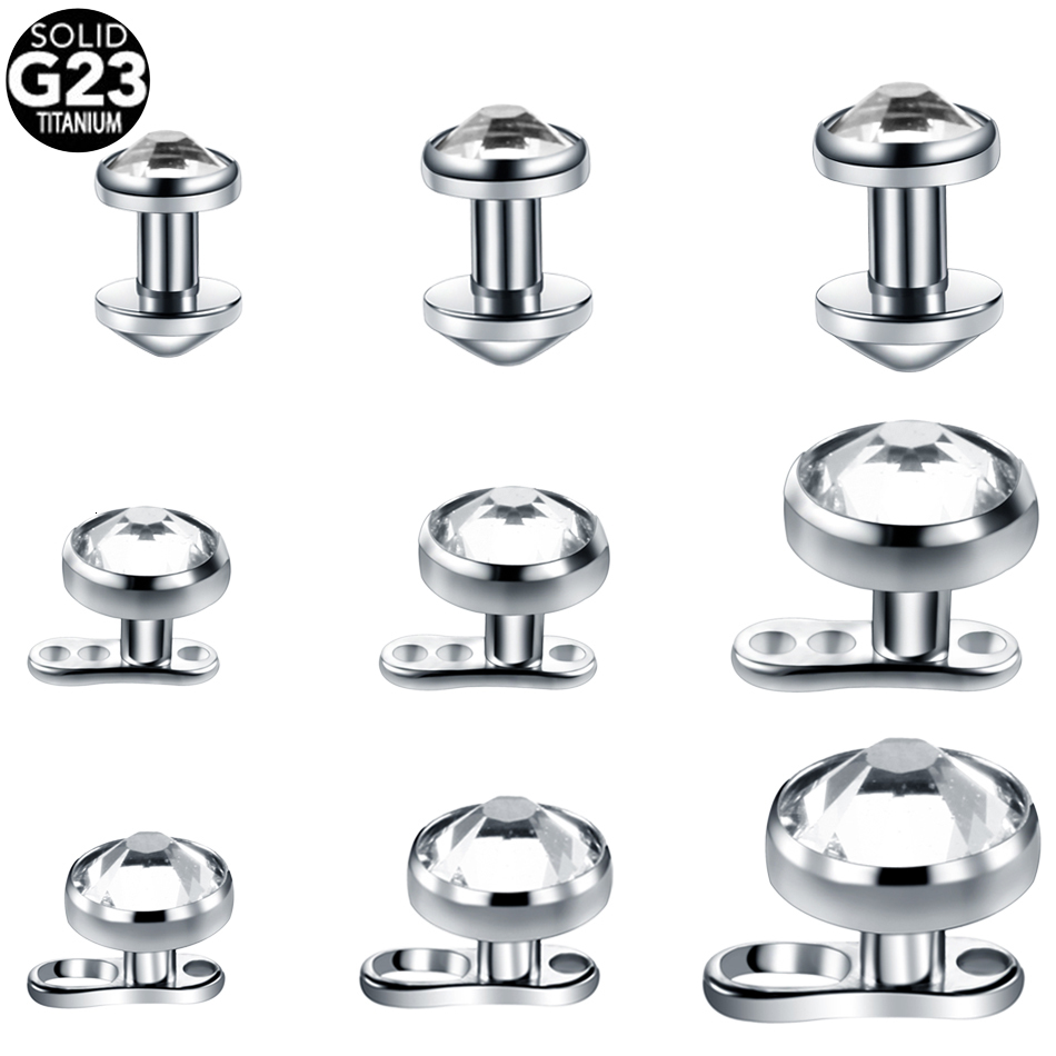 

Navel Bell Button Rings 20Pcs/lot G23 Micro Dermal Anchor Top Set With Base Dermal Piercing Hide In Skin Dermal Rings Piercings Body Jewelry 230208