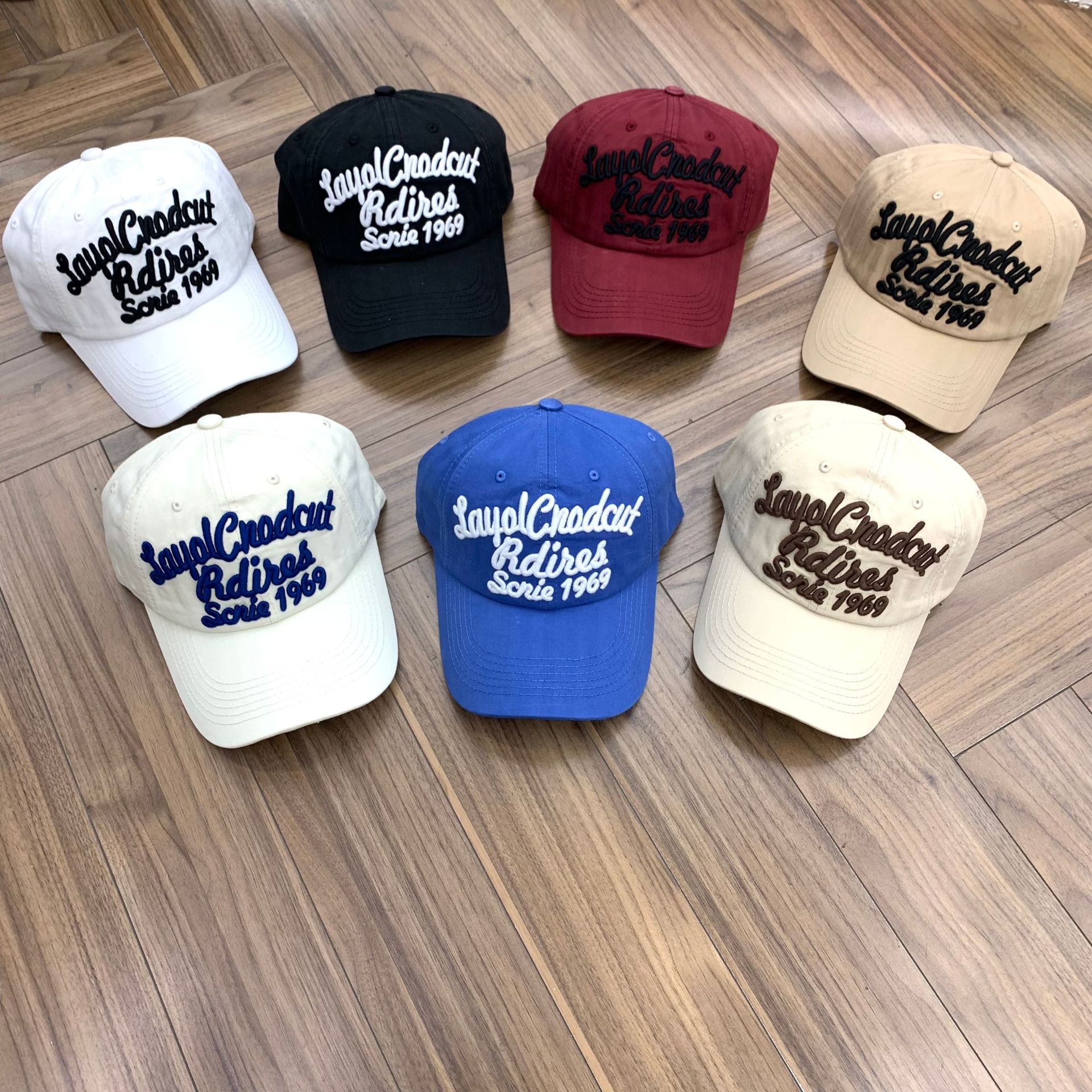 Beanie/Skull Caps Retro Letter Curved Brim Baseball Cap Men's and Women's Casual Korean Version of Everything Matching Ins Embroidery Tide