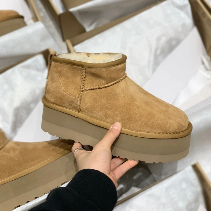 5 cm high Women Winter Ultra Mini Boot Designer Australian Platform Boots for Men Real Leather Warm Ankle Fur Booties Luxurious Shoes