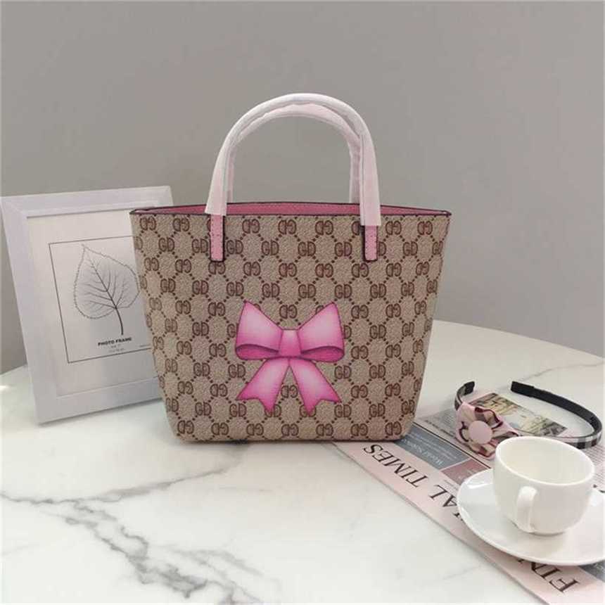

24% OFF Handbag High quality 2023 new bag women's can be mixed batches niche and American custom printed pink bow, Sky blue