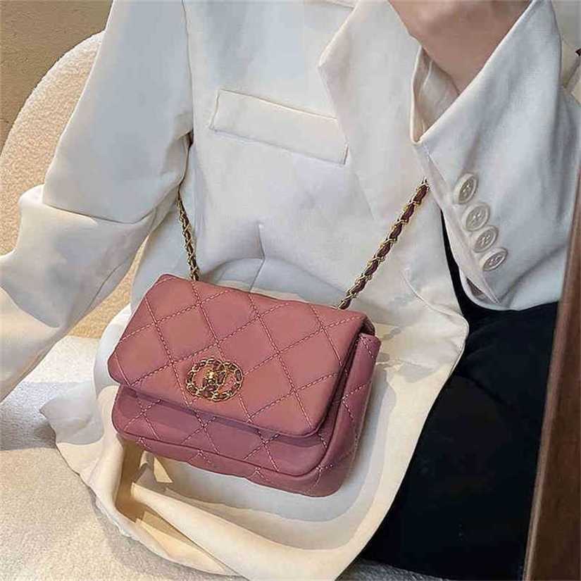 

10% OFF Handbag High quality 2023 new bag trend sense niche chain female Lingge small square, White9