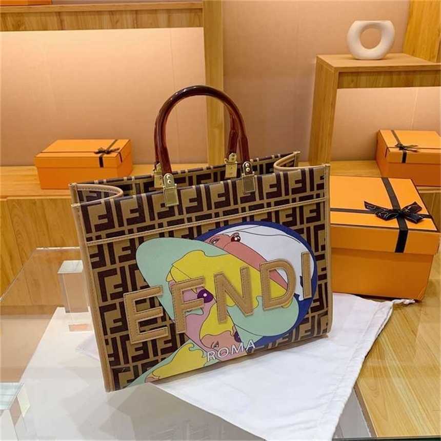 

24% OFF Handbag High quality 2023 new bag women's can be and mixed batches alphabet colored printing, Khaki5