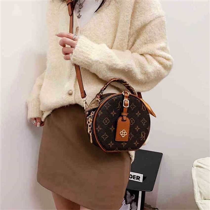 

22% OFF Handbag High quality 2023 new bag Women's Hot Fashionable for women sense western-style network red cross body round cake, Khaki7