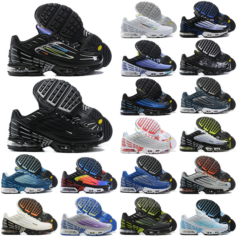 Mens Tn 3 Plus Tuned III Run Shoes TN3 Vast Parachute Crater Deep Royal Trainers Noir Triple Black Wolf Grey White Aquamarine Blue Nebula Hyper Viol