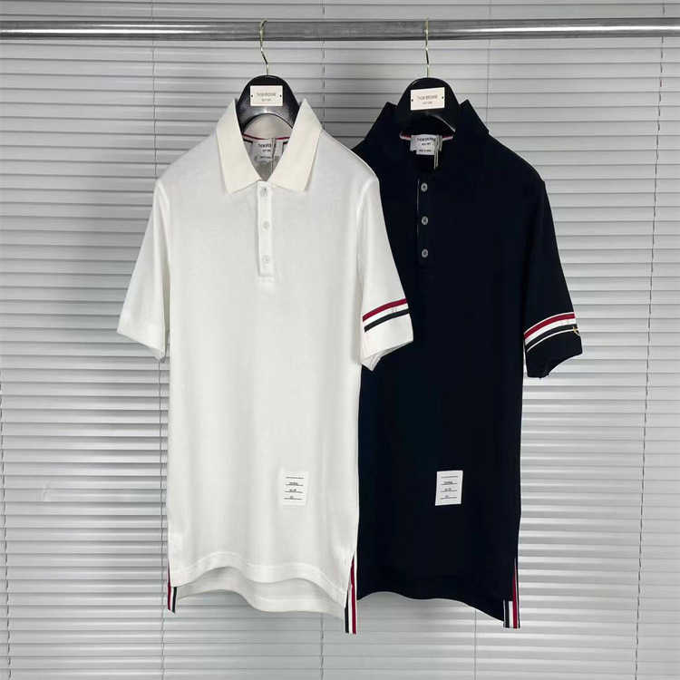 

T-shirts Tom Tee Brown Short Sleeve Round Neck 23SS Stripe Leisure Casual Fashion Designer Classic Polo Shirt New Summer Short-sleeved Men' 4IW4, White