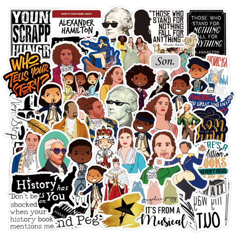 50Pcs Hamilton musical stickers Lin-Manuel Miranda Graffiti Kids Toy Skateboard car Motorcycle Bicycle Sticker Decals Wholesale-image-840638608