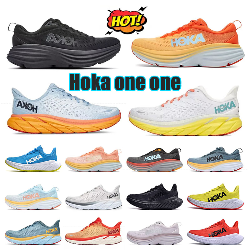 

Hoka one one Bondi 8 CARBON X2 Running Shoe Clifton 8 mens sneakers triple black white Amber Yellow summer song Nimbus Cloud men women designer trainers, Carbon x2 (8) 36.5-42.5