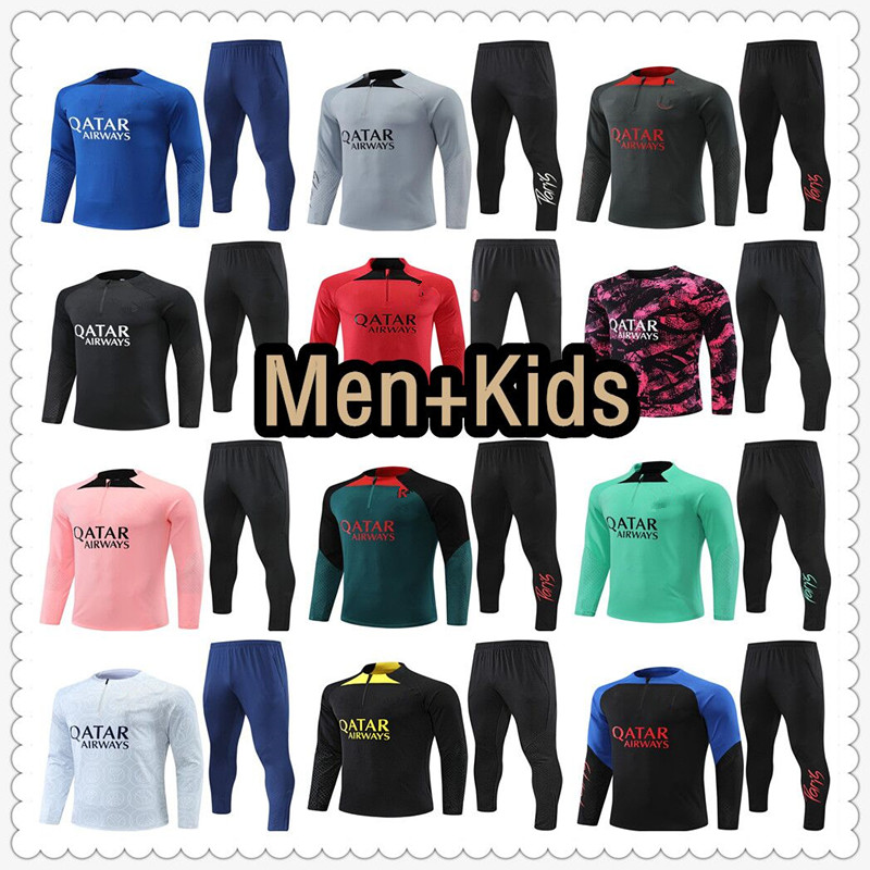 

psgS tracksuit jerseys football shirt training suit jersey soccer messiS tuta survetement foot futbol chandal jogging soccer jersey jacket 22 23 men kids kit 666