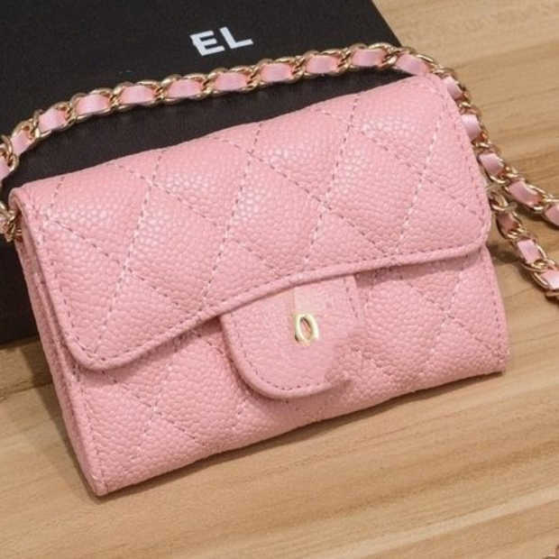 

Brand Designer Change Purse Card pack Handbag 2023 New Cowhide Can Carry Small Purse with Rhombus Zero Caviar Women's and Portable Wallet Factory Direct Sale, Light pink