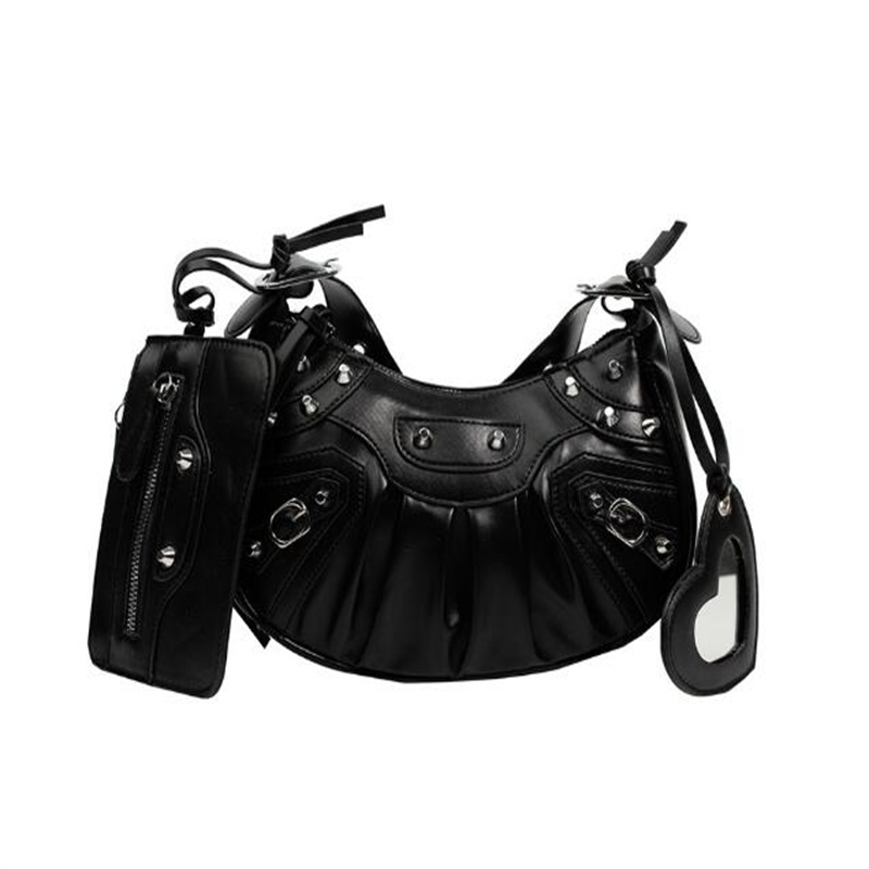 Fashion Desinger Shopping Bags Motorcycle Bag Women's Leather Shoulder Handbag Tote With Heart Mirror Love letter Vintage Shinny Cross Body Lux