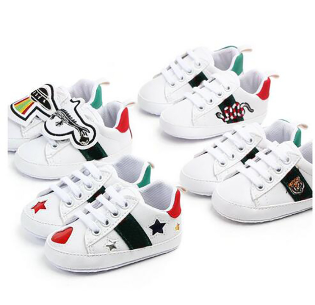 

Baby Shoes Newborn Boys Girls First Walkers Kids Toddlers Lace Up PU Sneakers Prewalker White Shoes 0-1T, #1
